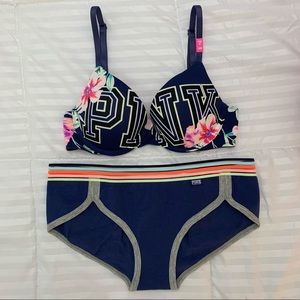 Victoria Secret Pink Push-Up Bra and Panty Set